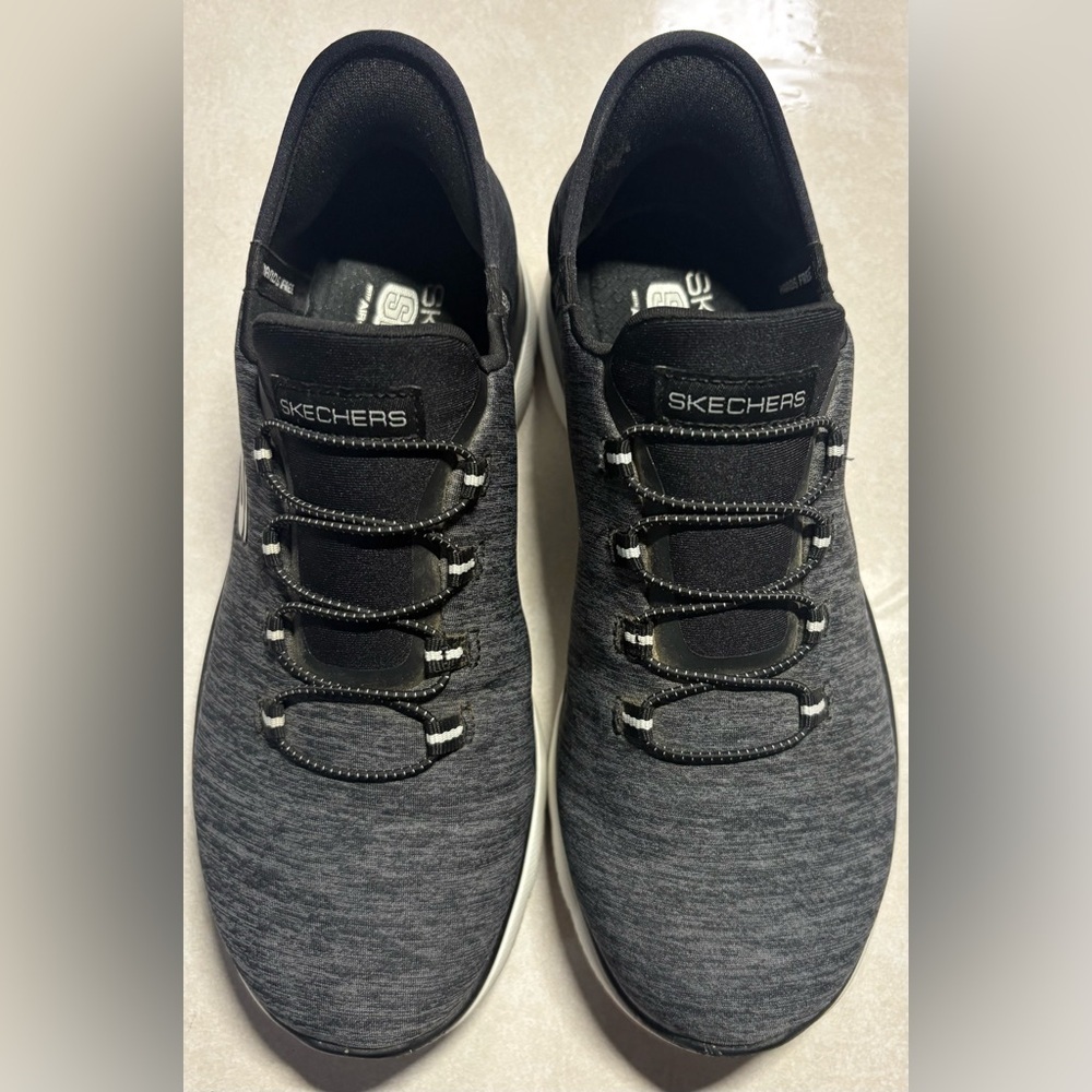 Skechers Women's Gray and Black Sneakers - Picture 2 of 7